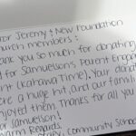 Samuelson Elementary sent a thank you card for the refreshments NFC provided for their parent engagement event in September.